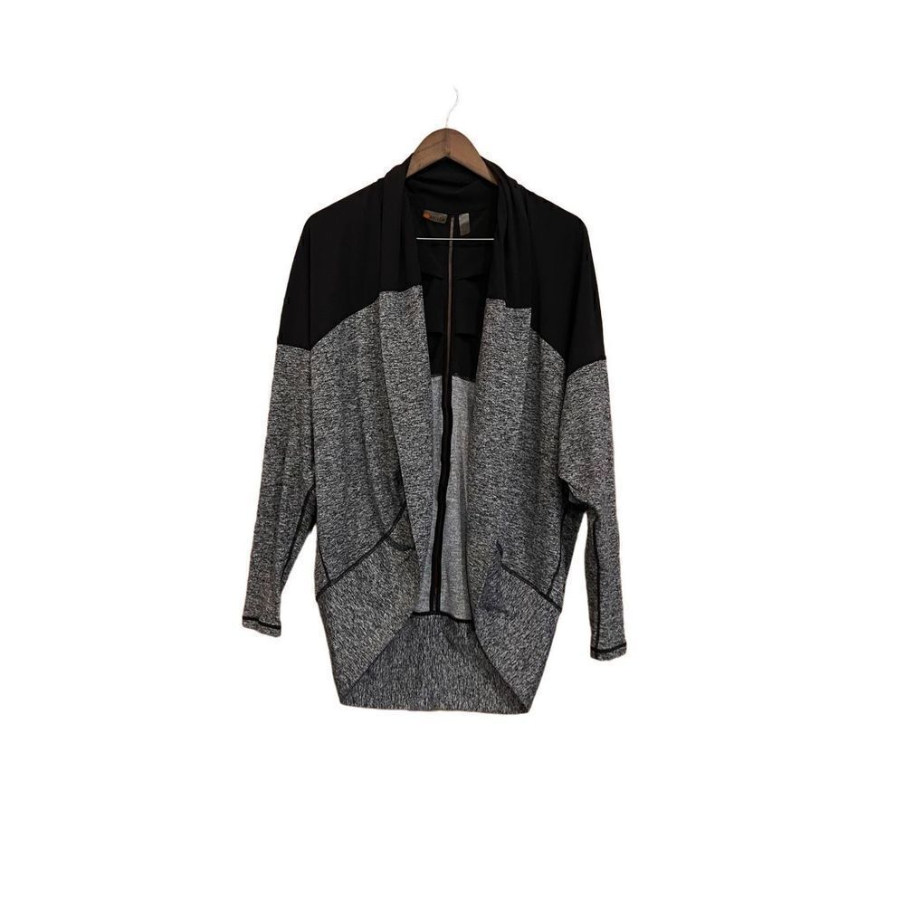 Zella Black and Grey Shrug Sweater XS